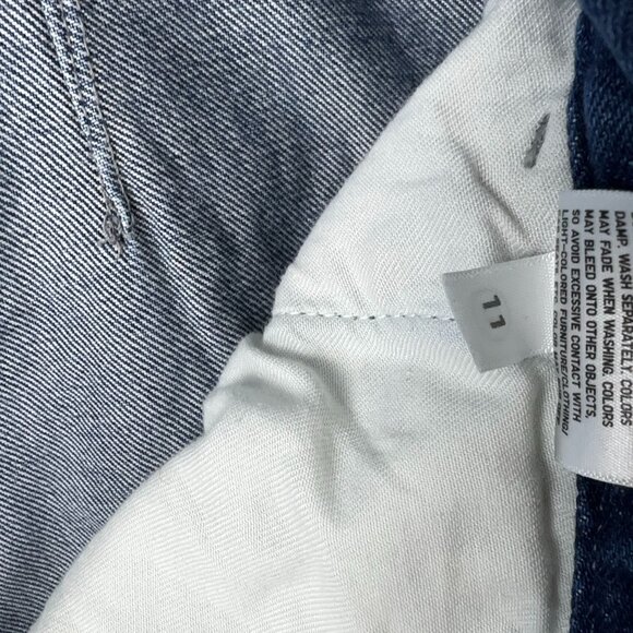 Uniqlo Trouser Straight Leg Jeans Womens Size 11 High Rise 100% Cotton Blue - Picture 7 of 13